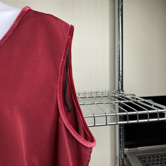 Maggie McNaughton Red Velvet Burnout Cardigan And Tank Top Set Est. Size 2X Boho - Picture 9 of 16